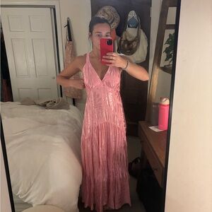 Anthropologie Pink Maxi Dress
